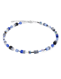 Collier Coeur De Lion Geocube Bleu Cobalte