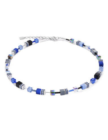 Collier Coeur De Lion Geocube Bleu Cobalte
