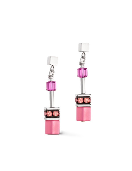 Boucles D'oreilles Coeur De Lion Geocube Iconic Magenta
