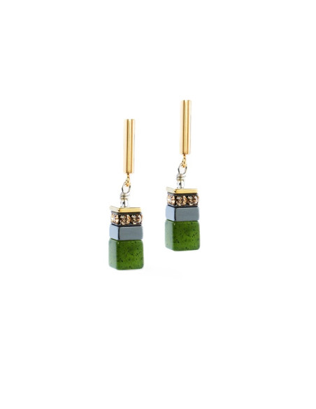 Boucles D'oreilles Coeur De Lion Geocube Precious Forest light