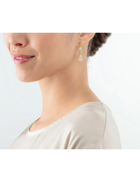 Boucles D'oreilles Coeur De Lion Geocube Iconic Geocube Blanc