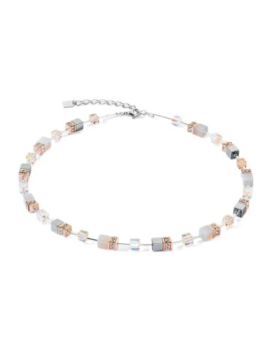 Collier Coeur De Lion Geocube Iconic Precious Classic Rose Pêche