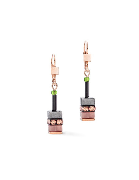 Boucles D'oreilles Coeur De Lion Geocube Sparkling Rose Automne