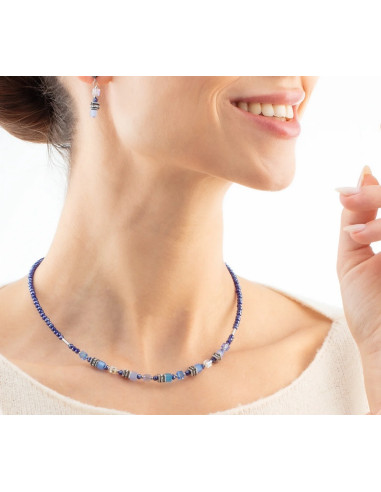 Collier Coeur De Lion Mini Cube Bleu