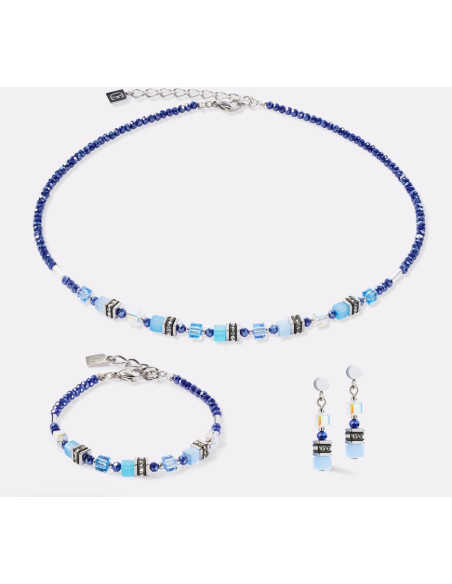 Collier Coeur De Lion Mini Cube Bleu