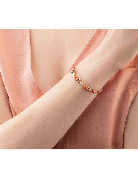 Bracelet Coeur De Lion Mini Cube Orange