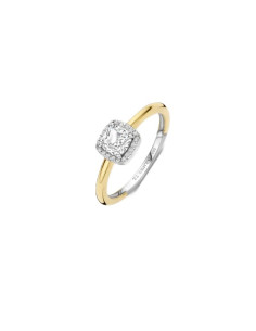 Bague Ti Sento Argent Bicolore Plaqué Or Et Zirconium