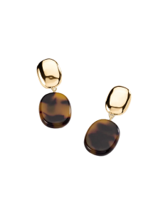Boucles D'Oreilles Clips Turenne AGATHA Ecaille Doré 02380752-173