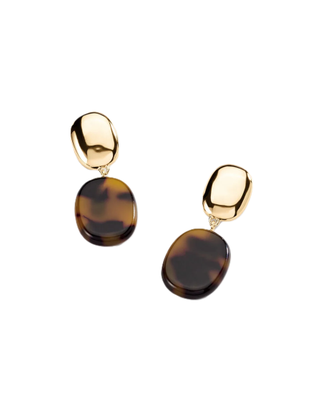 Boucles D'Oreilles Clips Turenne AGATHA Ecaille Doré 02380752-173
