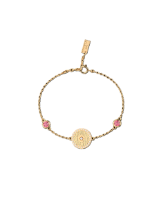 Bracelet Chaîne Les Cadettes Shine Octobre Finition Or Et Rose Tourmaline 70444761907 2