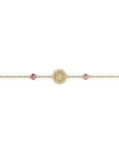 Bracelet Chaîne Les Cadettes Shine Octobre Finition Or Et Rose Tourmaline 70444761907