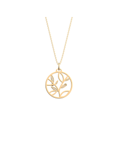 Collier Les Georgettes Arbre De Vie Finition Dorée Et Oxydes Blancs