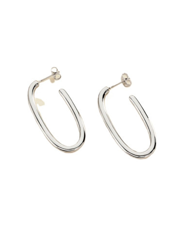 Boucles d'Oreilles AGATHA créoles argentées