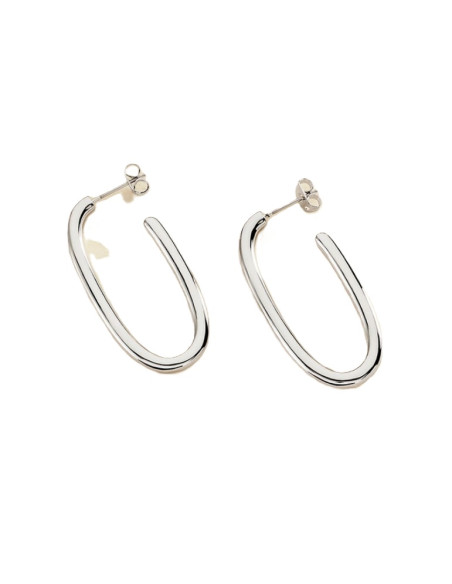 Boucles d'Oreilles AGATHA créoles argentées
