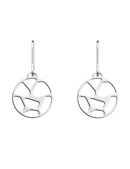 Boucles d'Oreilles Georgettes Dormeuses Girafe Finition Argent