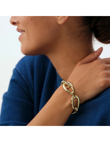 Bracelet Souple Abesses De Agatha En Laiton Doré