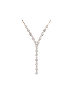 Collier Cravate Bronzallure En Or Rose Et Zirconium