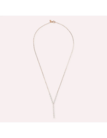 Collier Cravate Bronzallure En Or Rose Et Zirconium