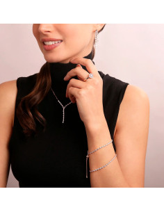 Collier Cravate Bronzallure En Or Rose Et Zirconium 2