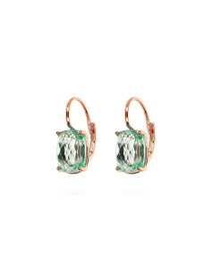 Boucles D'Oreilles Dormeuses BRONZALLURE Avec Prisme Baguette Verte