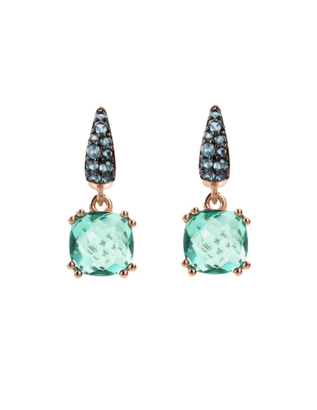Boucles D'oreilles Pendantes Bronzallure Prisma Vert