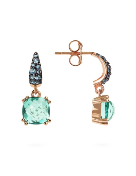 Boucles D'oreilles Pendantes Bronzallure Prisma Vert