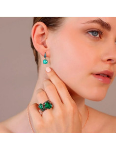 Boucles D'oreilles Pendantes Bronzallure Prisma Vert 2