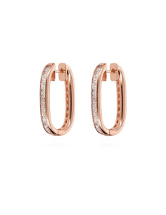 Créoles Ovales Bronzallure Et Zircons Carrés