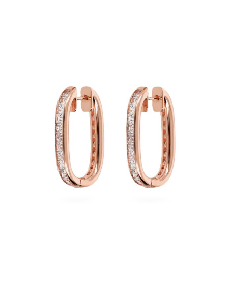 Créoles Ovales Bronzallure Et Zircons Carrés