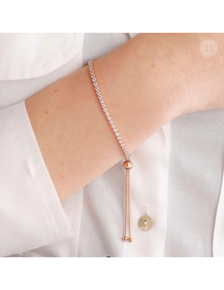 Bracelet Plaqué Or Rose Pavé Miss BRONZALLURE