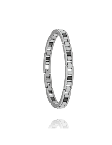 Bracelet Homme Acier ROMEO Céramique Noir De Jourdan JH110059B