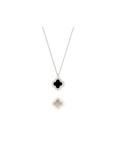 Collier Réversible Charles Garnier En Argent Et Nacre Et Onyx Noir