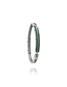 Bracelet Zeus De Jourdan En Acier Et Malachite