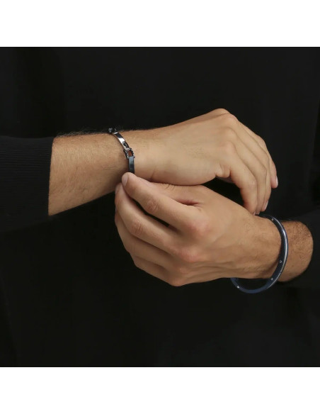 Bracelet Zeus De Jourdan En Acier Bleu