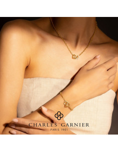 Collier En Argent Doré CHARLES GARNIER Cœur Et Trèfle AGF170155N 2