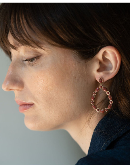 Boucles D'Oreilles Chroma De Saunier En Plaqué Or