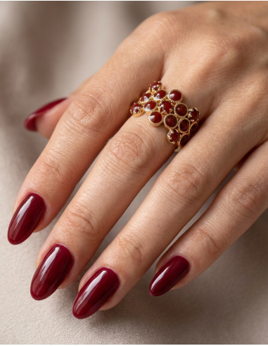 Bague Chroma De Saunier Laqué Bordeaux