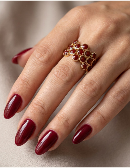 Bague Chroma De Saunier Laqué Bordeaux
