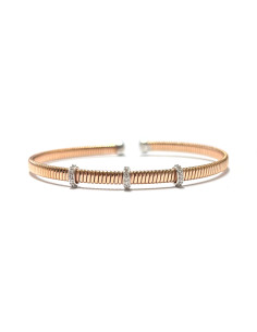 Bracelet Turbogas Argent Rose VALENZI  Et 3 Elements Oxydes