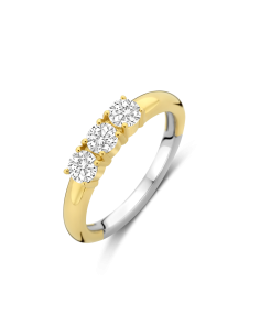 Bague Ti Sento Et Ses Trois Oxydes De Zirconium-12349ZY