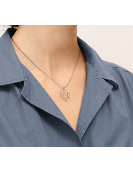 Collier Coeur Les Georgettes Et Son Cuir Réversible