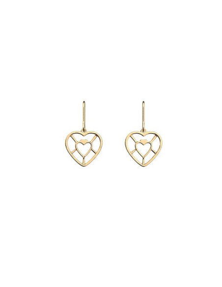 Boucles D'oreilles Coeur Les Georgettes Et Cuir Réversible
