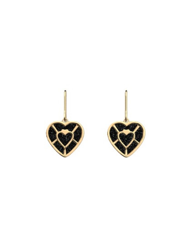 Boucles D'oreilles Coeur Les Georgettes Et Cuir Réversible