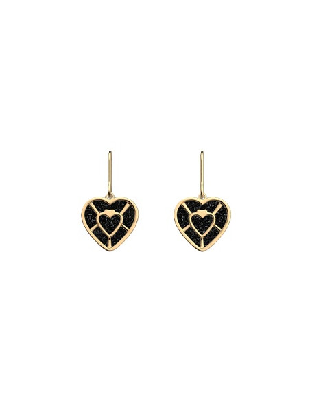 Boucles D'oreilles Coeur Les Georgettes Et Cuir Réversible