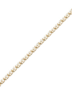 Bracelet Souple Beloved En Argent Doré Et Ses Oxydes