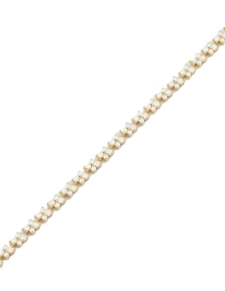 Bracelet Souple Beloved En Argent Doré Et Ses Oxydes