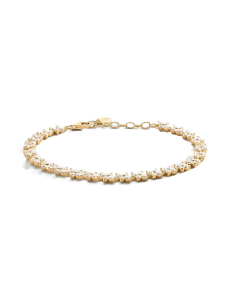 Bracelet Souple Beloved En Argent Doré Et Ses Oxydes