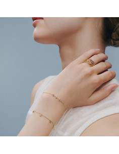 Bracelet Souple Beloved Agatha Et Ses Oxydes Roses 2