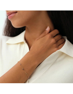 Bracelet Souple Beloved Agatha Et Ses Sept Fleurs En Oxydes Roses 2