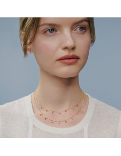 Collier Ras Du Cou Beloved De Agatha Doré Et Rose 2